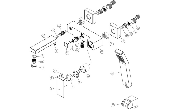 Zacara Wall Mounted Shower Mixer & Shower Kit - Chrome