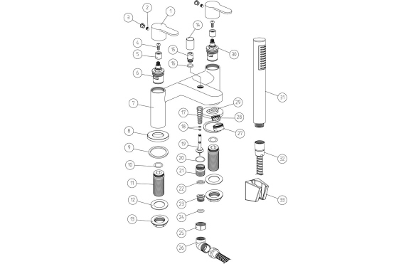 Abano Bath/Shower Mixer & Shower Kit - Chrome