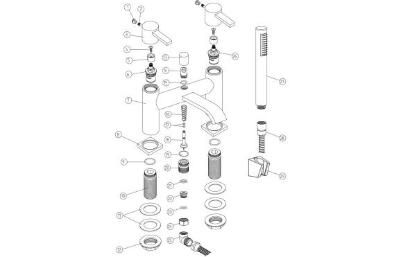 Forio Bath/Shower Mixer - Chrome