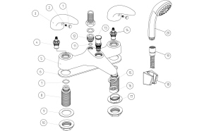 Nerola Low Pressure Bath/Shower Mixer - Chrome