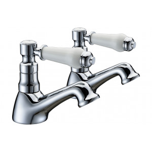 Millom Bath Pillar Taps - Chrome