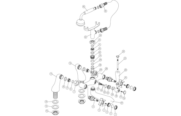 Bordon Bath/Shower Mixer - Chrome