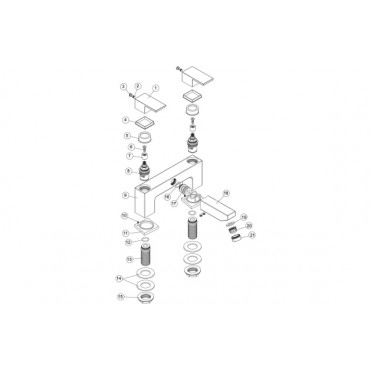 Ponza Range of Bathroom Taps & Mixers DITB2242 Ponza Bath Filler - Chrome Bathroom Taps