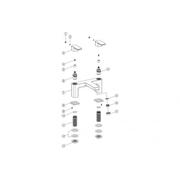 Adria Bath Filler - Chrome