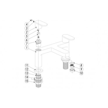 Santo Range of Bathroom Taps & Mixers DITB2262 Santo Bath Filler - Chrome Bathroom Taps