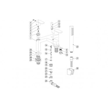 Santo Bath/Shower Mixer & Bracket - Chrome