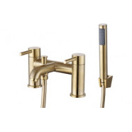 Pescara Bath/Shower Mixer & Bracket - Brushed Brass