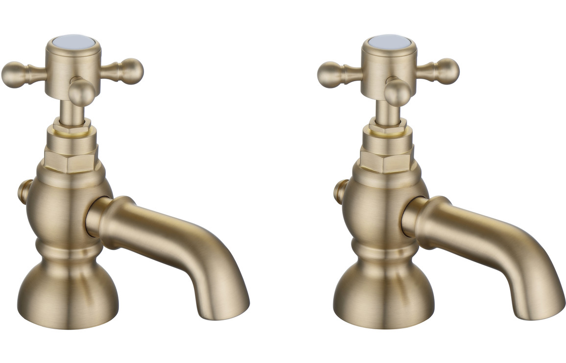 Tadlow Bath Pillar Taps - Brushed Brass Tadlow Bath Pillar Taps - Brushed Brass