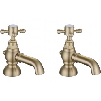 Tadlow Bath Pillar Taps - Brushed Brass Tadlow Bath Pillar Taps - Brushed Brass