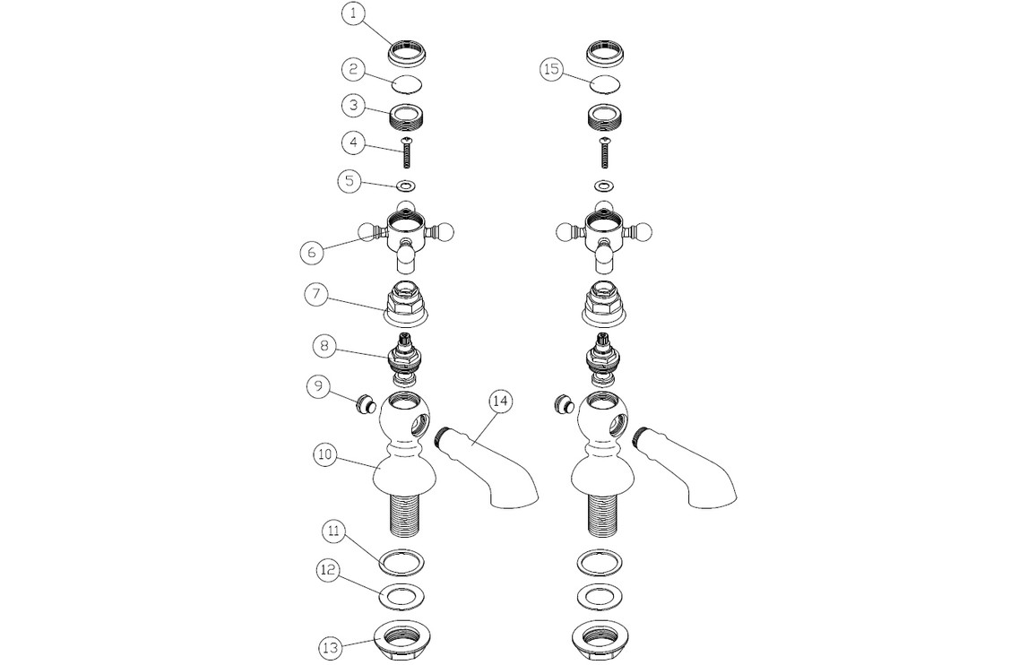 Tadlow Bath Pillar Taps - Brushed Brass Tadlow Bath Pillar Taps - Brushed Brass