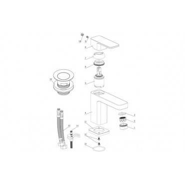 Adria Cloakroom Basin Mixer & Waste - Chrome