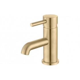 Pescara Basin Mixer & Waste - Brushed Brass