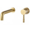 Pescara 155mm Wall Mounted Basin Mixer - Brushed Brass