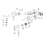 Pescara 155mm Wall Mounted Basin Mixer - Brushed Brass