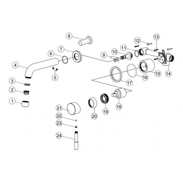 Pescara 155mm Wall Mounted Basin Mixer - Brushed Bronze