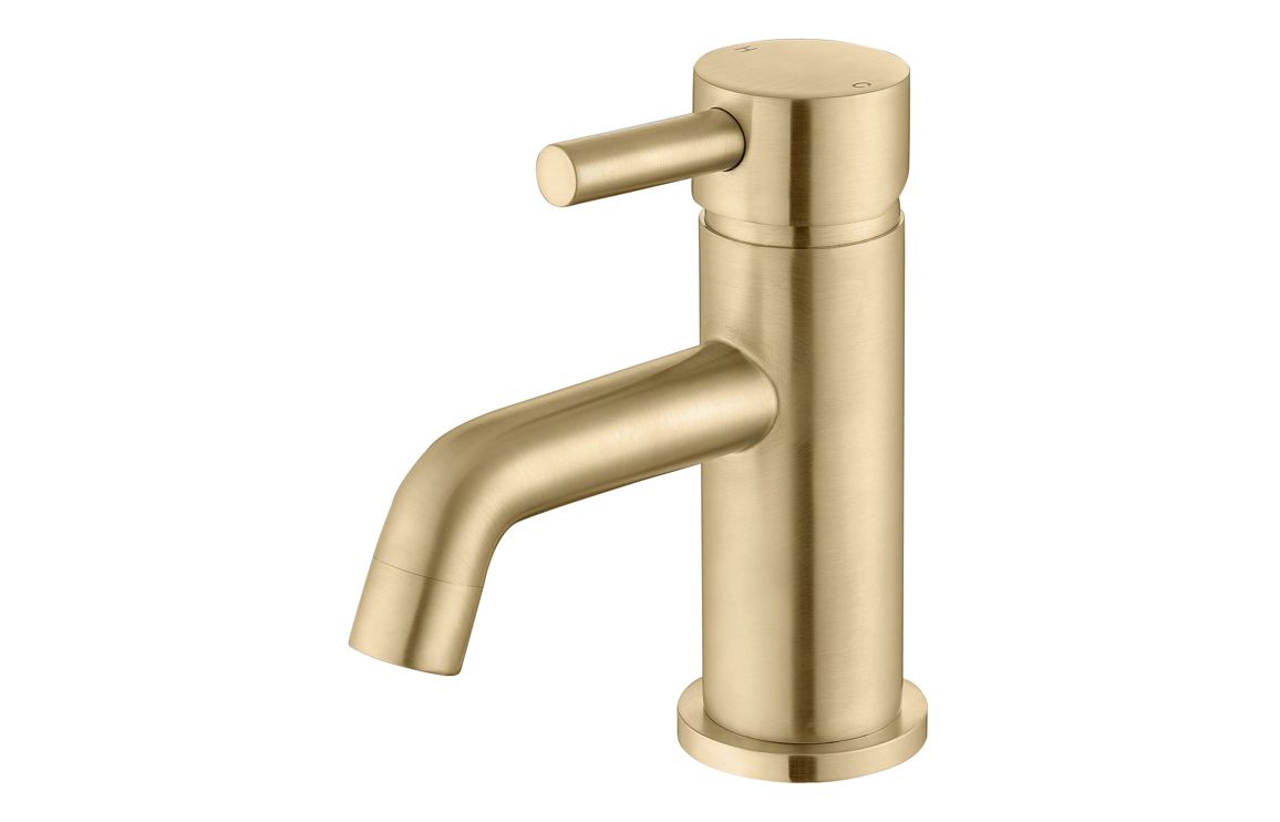 Pescara Cloakroom Basin Mixer & Waste - Brushed Brass