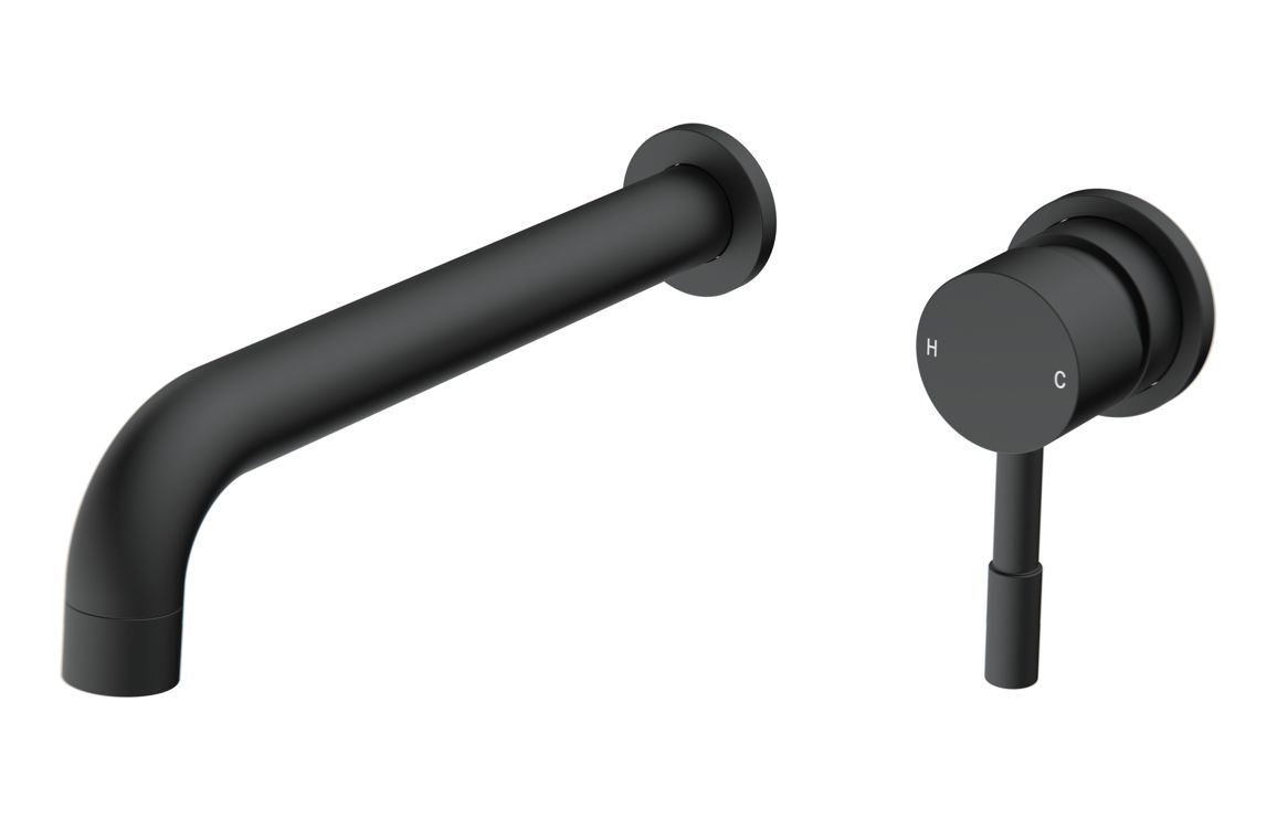 Pescara 220mm Wall Mounted Basin Mixer - Matt Black