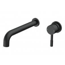 Pescara 220mm Wall Mounted Basin Mixer - Matt Black