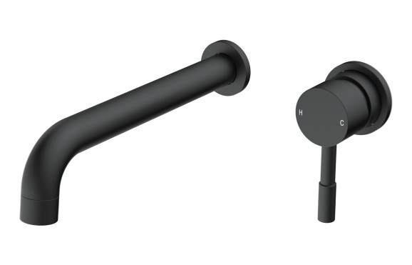 Pescara 220mm Wall Mounted Basin Mixer - Matt Black