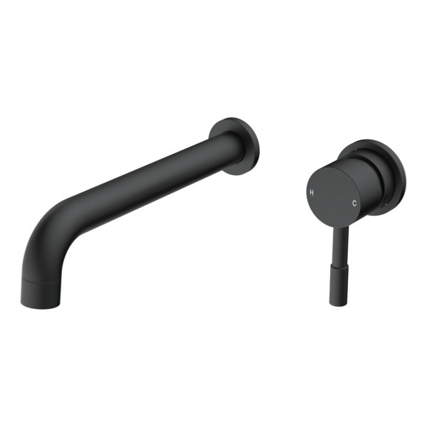 Pescara 220mm Wall Mounted Basin Mixer - Matt Black