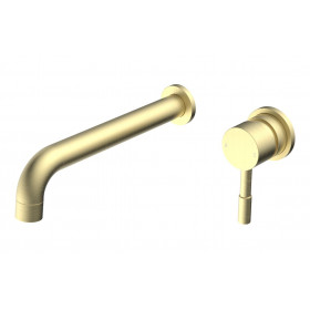 Pescara 220mm Wall Mounted Basin Mixer - Brushed Brass