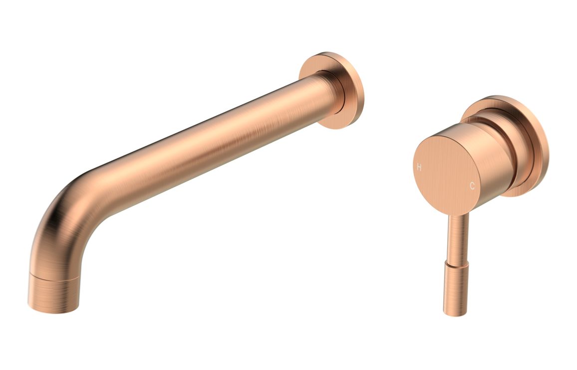 Pescara 220mm Wall Mounted Basin Mixer - Brushed Bronze