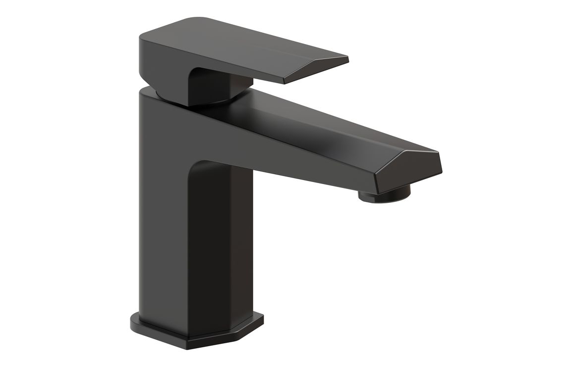 Roda Basin Mixer & Waste - Matt Black