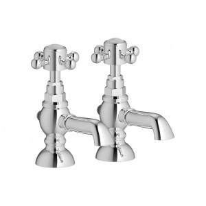 Tadlow Basin Pillar Taps - Chrome