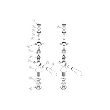 Tadlow Basin Pillar Taps - Brushed Brass