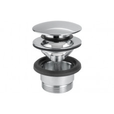 Vema Unslotted Push Button Waste - Chrome