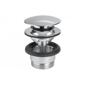 Vema Unslotted Push Button Waste - Chrome