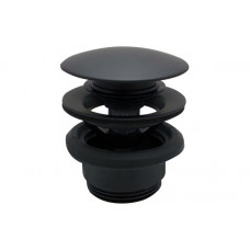 Vema Unslotted Push Button Waste - Matt Black
