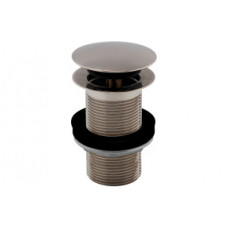 Vema Unslotted Push Button Waste - Stainless Steel