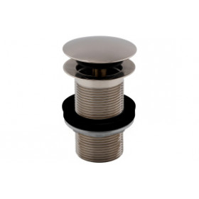 Vema Unslotted Push Button Waste - Stainless Steel