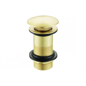 Unslotted Mushroom Basin Waste (1 1/4") - Brushed Brass