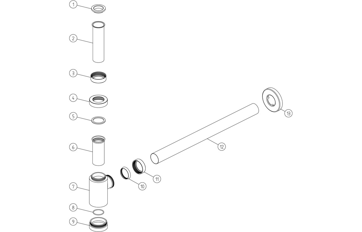 Modern Round Bottle Trap - Chrome Modern Round Bottle Trap - Chrome
