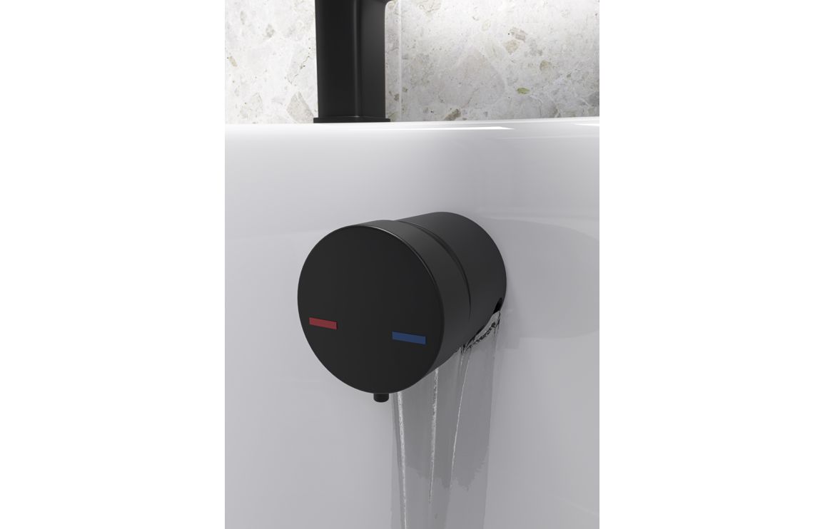 Bath Overflow Filler w/Integrated Valve - Black Bath Overflow Filler w/Integrated Valve - Black