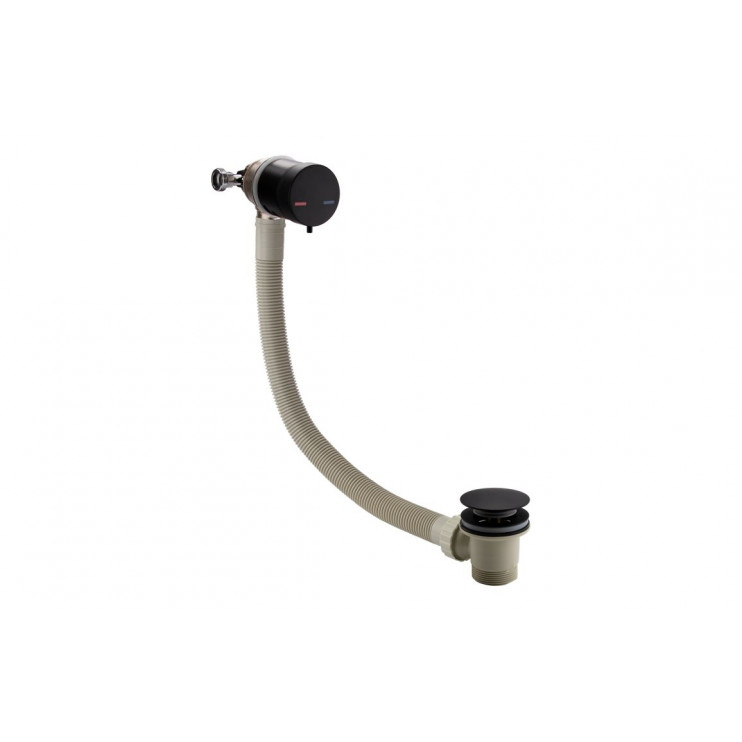 Bath Overflow Filler w/Integrated Valve - Black Bath Overflow Filler w/Integrated Valve - Black