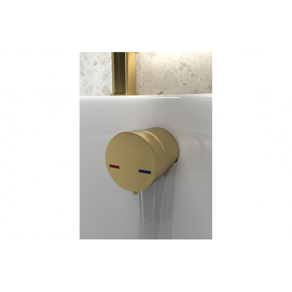 Bath Overflow Filler w/Integrated Valve - Brushed Brass Bath Overflow Filler w/Integrated Valve - Brushed Brass