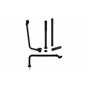 Exposed Bath Plug & Chain Waste w/Pipe Shrouds - Matt Black Exposed Bath Plug & Chain Waste w/Pipe Shrouds - Matt Black