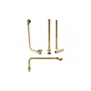 Exposed Bath Plug & Chain Waste w/Pipe Shrouds - Brushed Brass Exposed Bath Plug & Chain Waste w/Pipe Shrouds - Brushed Brass