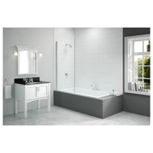 Merlyn 800x1500mm Single Fixed Square Bath Screen (6mm) Merlyn 800x1500mm Single Fixed Square Bath Screen (6mm)