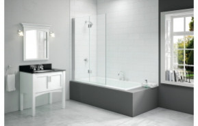 Merlyn 1100x1500mm 2-Panel Folding Hinged Bath Screen (8mm)
