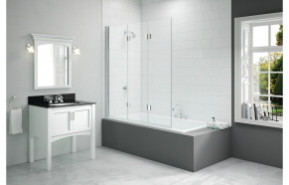 Merlyn 1400x1500mm 3-Panel Folding Hinged Bath Screen (8mm)
