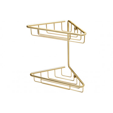 Elena 2-Tier Corner Shower Caddy - Brushed Brass