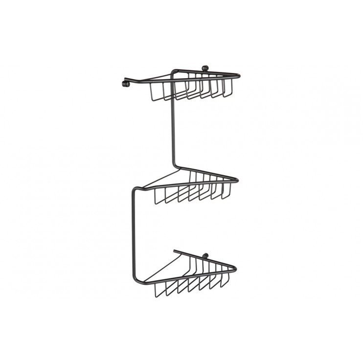 Elena 3-Tier Corner Shower Caddy - Black