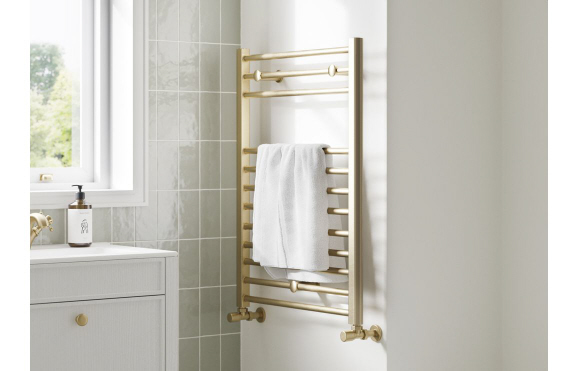 Grada Straight 30mm Ladder Radiator (500x1200x30mm) - Brushed Brass