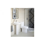 Laurus Rimless Close Coupled Open Back WC & Soft Close Seat