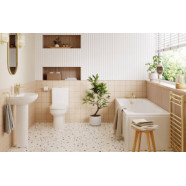 Laurus Rimless Close Coupled Open Back WC & Soft Close Seat