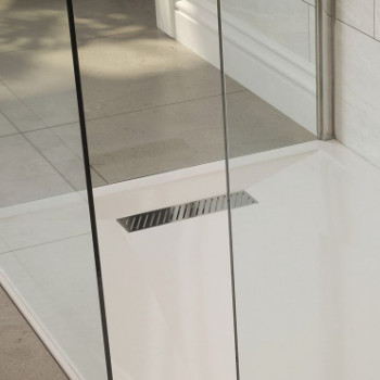Linear Tray Waste & Cover - Chrome